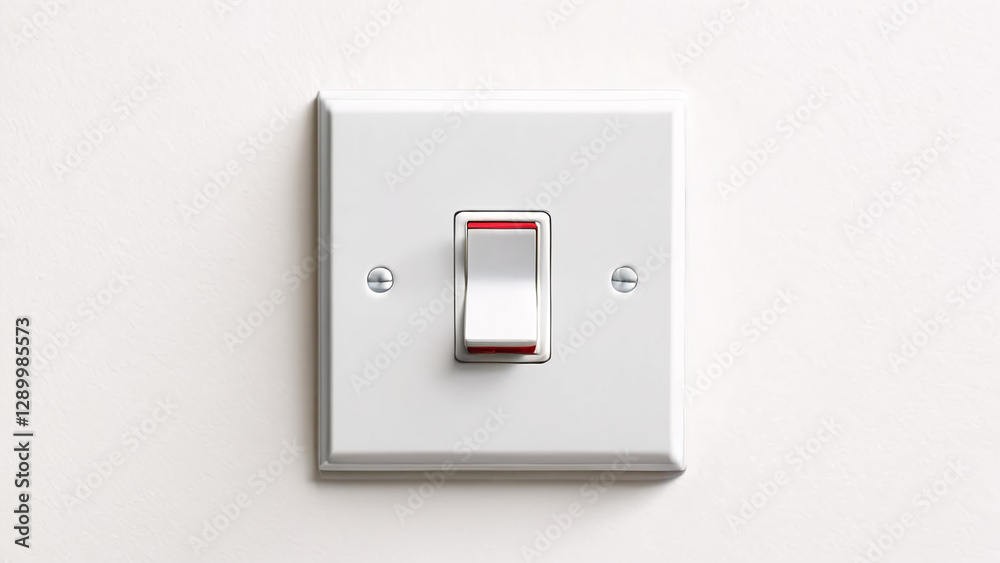 White Light Switch on White Wall Simple Minimalist Design White Light Switch on White Wall Simple Minimalist Design