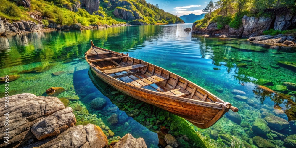 Weathered Wooden Rowboat in Aerial View for Historical and Fantasy Scenes, Adventure Ready, Realistic Touch, Perfect for Coastal Landscapes, Photography, and Creative Projects Weathered Wooden Rowboat in Aerial View for Historical and Fantasy Scenes, Adventure Ready, Realistic Touch, Perfect for Coastal Landscapes, Photography, and Creative Projects