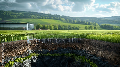 A 3D-rendered cutaway diagram of an energy recycling system, visually explaining how agricultural waste becomes bioenergy