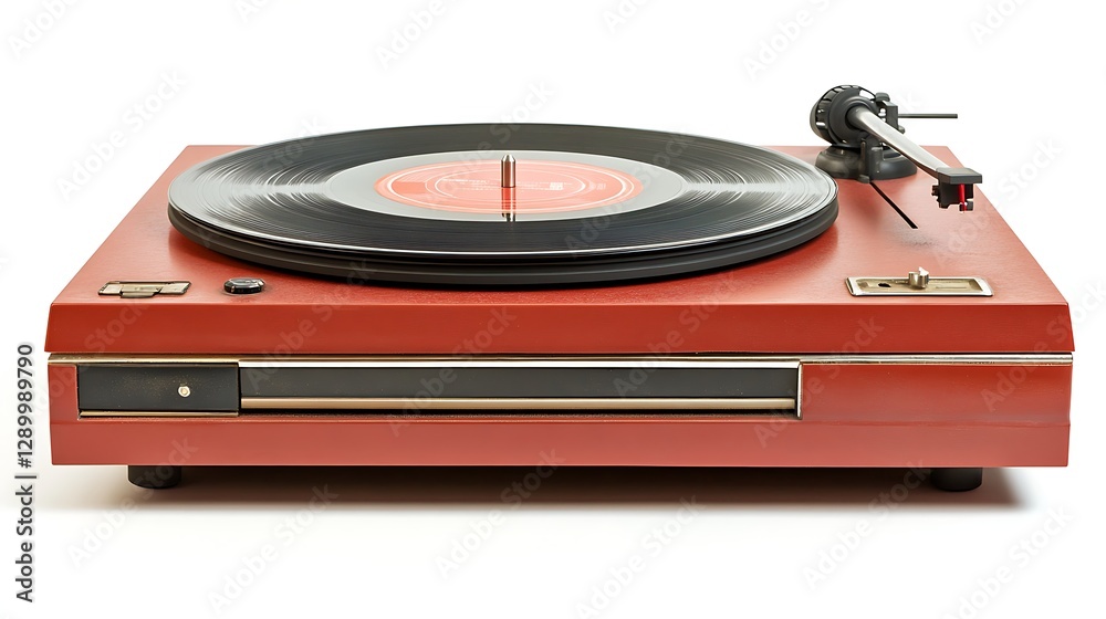 Fototapeta premium Retro record player isolated on white background