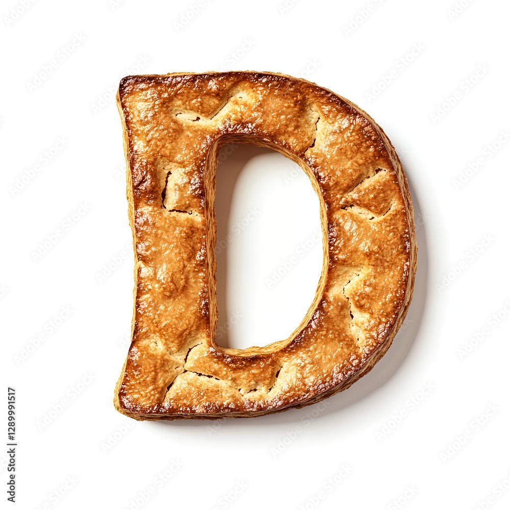 Golden Pastry Letter D: A Delicious Treat! Golden Pastry Letter D: A Delicious Treat!
