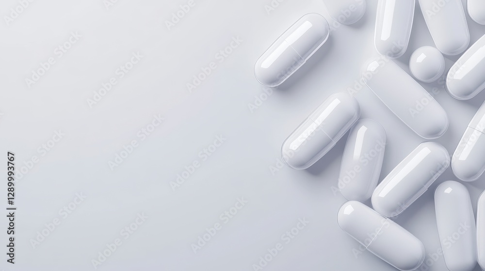 High-Resolution Close-Up Photograph of White Capsules on a Clean White Background Explore the simplicity and elegance of these white capsules, perfect for healthcare, pharmaceutical, or High-Resolution Close-Up Photograph of White Capsules on a Clean White Background Explore the simplicity and elegance of these white capsules, perfect for healthcare, pharmaceutical, or