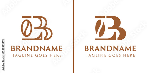 Letters LB or BL Coffee Bean Logo, for coffee shops, roasters, or brands in the beverage