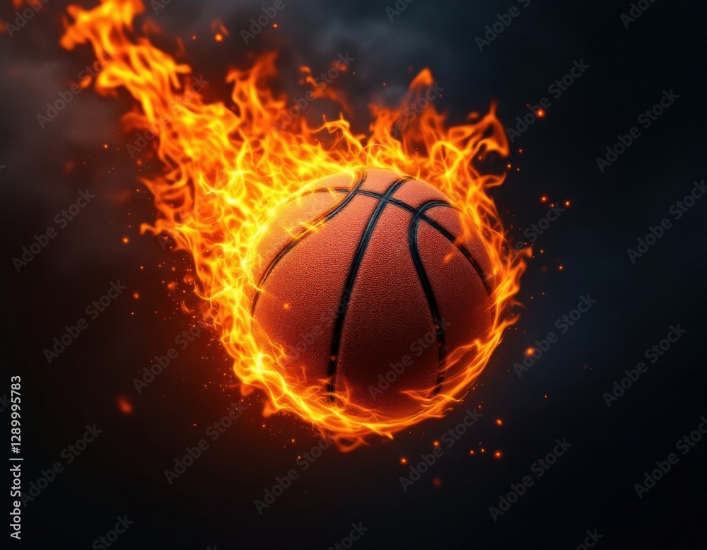 Fototapeta premium basketball in fire