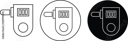 Breath control icons set. Alcohol test and safety line design. Elements illustration from Medical concept. Breathalyzer image ideal for personal or professional use isolated on transparent background.