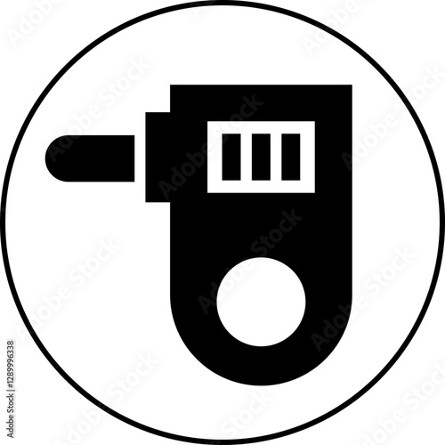 Breath control icon. Alcohol test and safety flat design. Element illustration from Medical concept. Breathalyzer image ideal for personal or professional use isolated on transparent background.