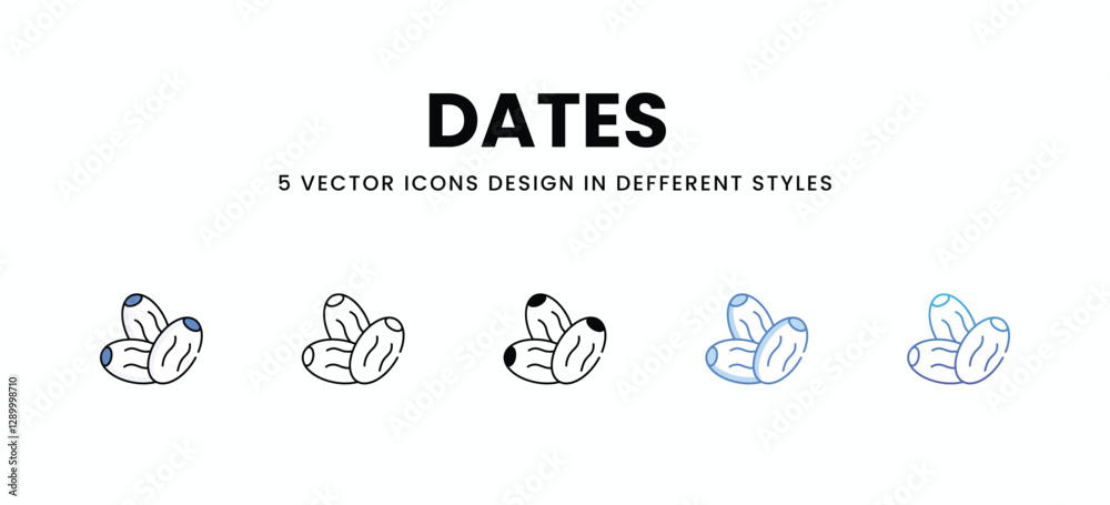 Dates vector icons set stock illustration Dates vector icons set stock illustration