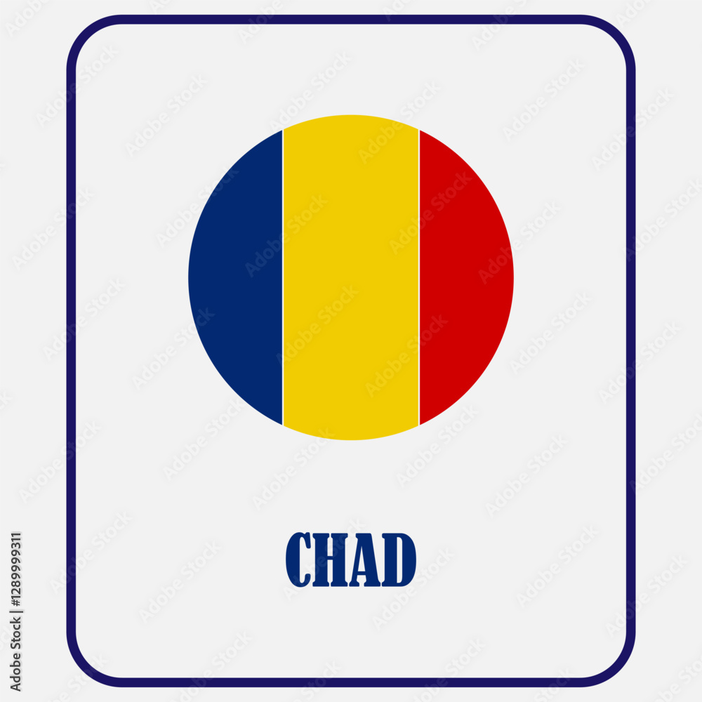 Fototapeta premium Chad country flag icon vectors