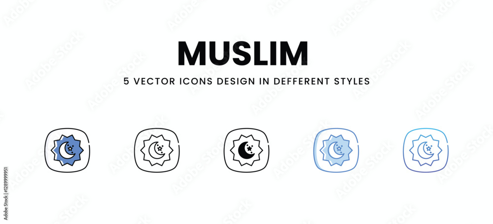 Muslim vector icons set stock illustration Muslim vector icons set stock illustration