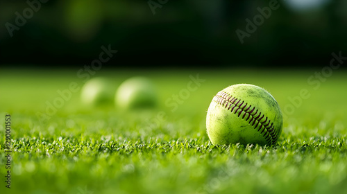 Wallpaper Mural Softball on Green Grass Field Torontodigital.ca
