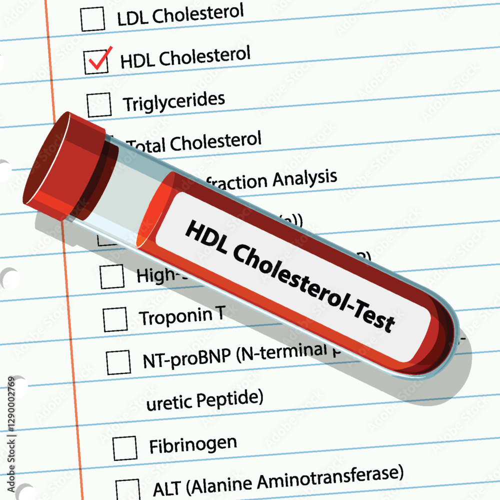 Fototapeta premium HDL Cholesterol Test Illustration