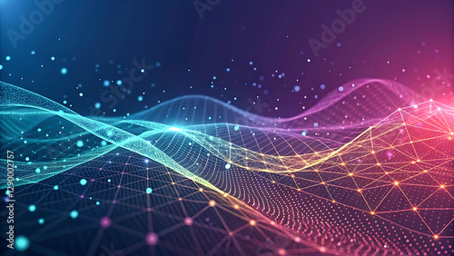colorful geometric fragment abstract technology background represent internet and cloud network concept