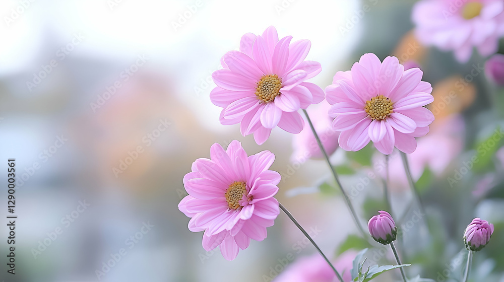 Obraz premium Soft Pink Cosmos Flowers in Bloom
