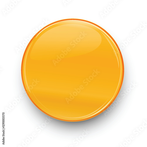 Glossy Orange Button Vector Illustration