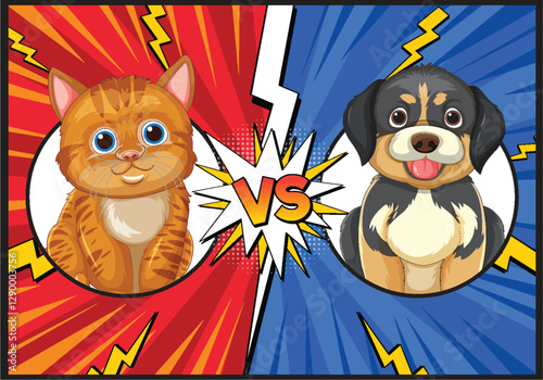 Cat vs Dog Comic Showdown