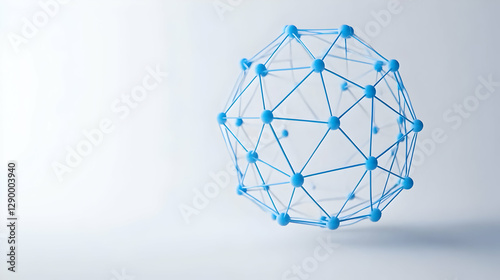 Digital network sphere, vibrant blue connections, intricate web of nodes, symbolizes global communication and technological integration.