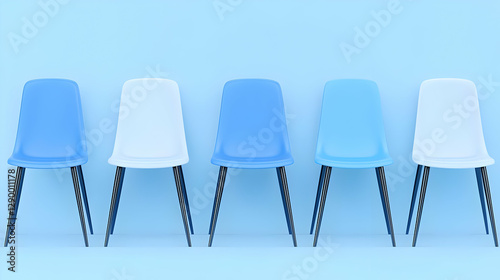 Job Interview Setting, A professional environment with neatly arranged chairs, reflecting an atmosphere of anticipation and opportunity.