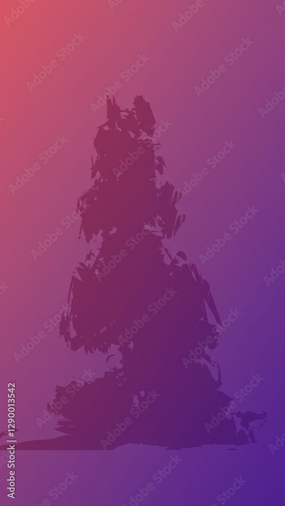 Obraz premium Abstract tree silhouette with gradient background