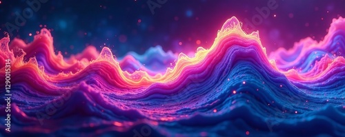 Colorful wavelet aurora design with intricate shapes and high resolution, intricate, aurora