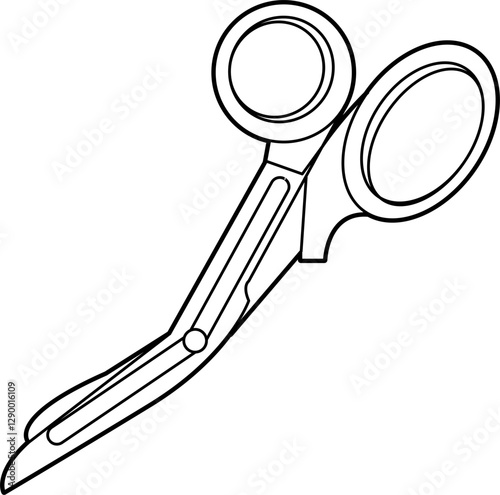 Trauma shears outline vector