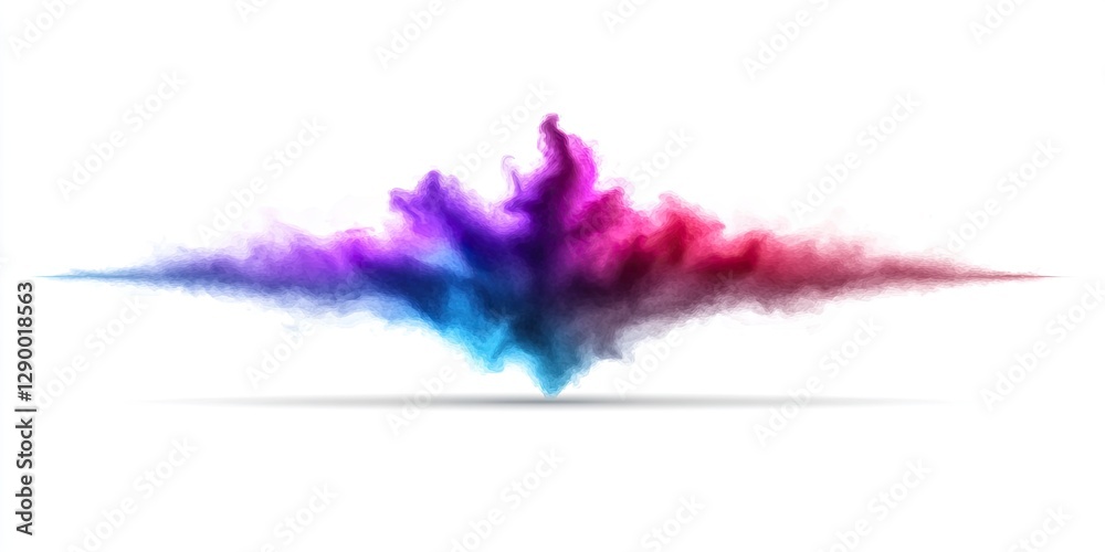 Obraz premium Colorful powder explosion, white background, design element (1)