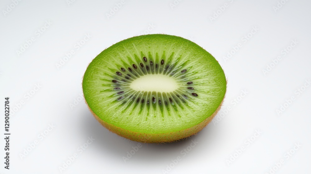 Closeup of fresh kiwi slices, vibrant green flesh Closeup of fresh kiwi slices, vibrant green flesh