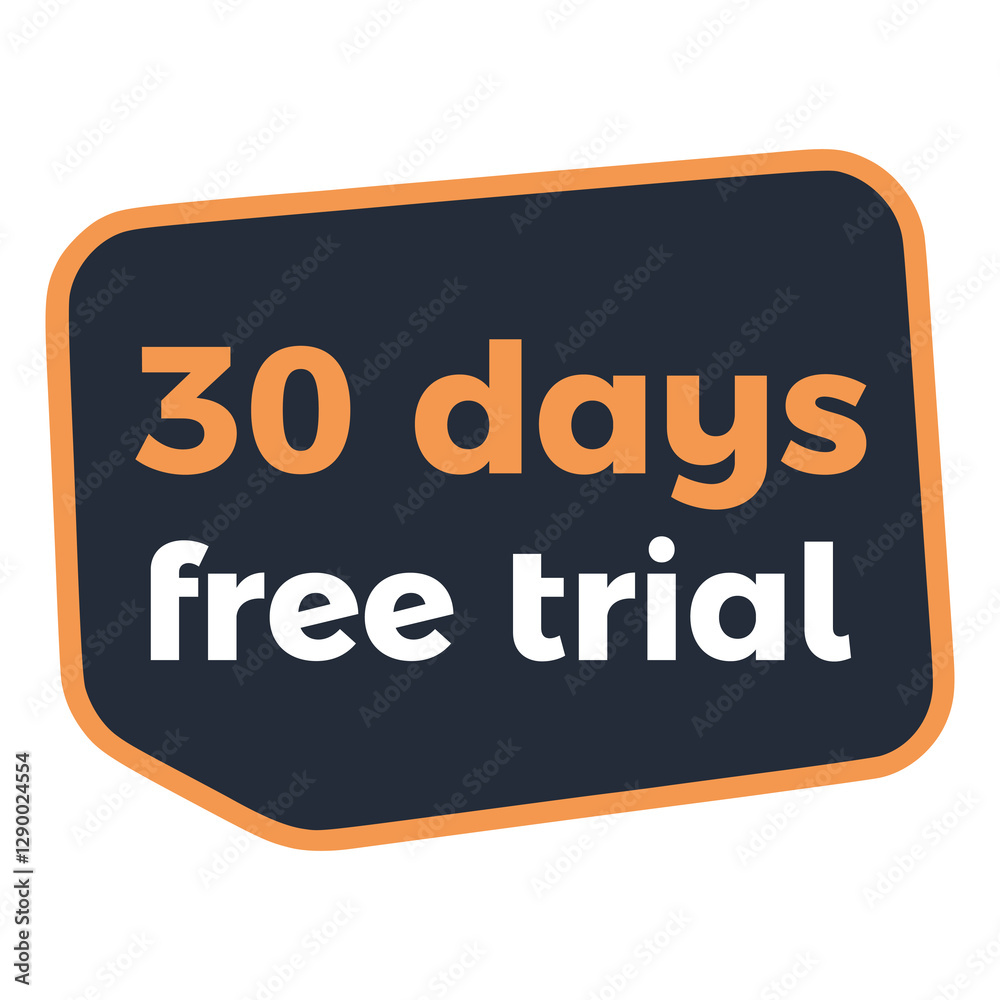 30 days free trial advertising promo flat color vector illustration template design 30 days free trial advertising promo flat color vector illustration template design