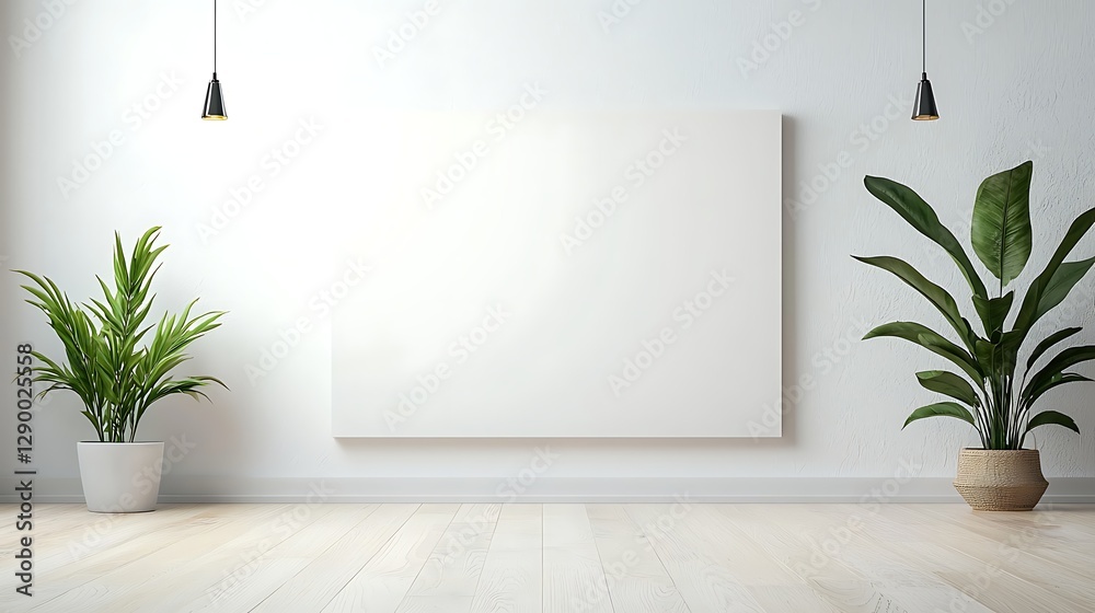 Minimalist greenery display in modern gallery indoor space home decor bright environment Minimalist greenery display in modern gallery indoor space home decor bright environment