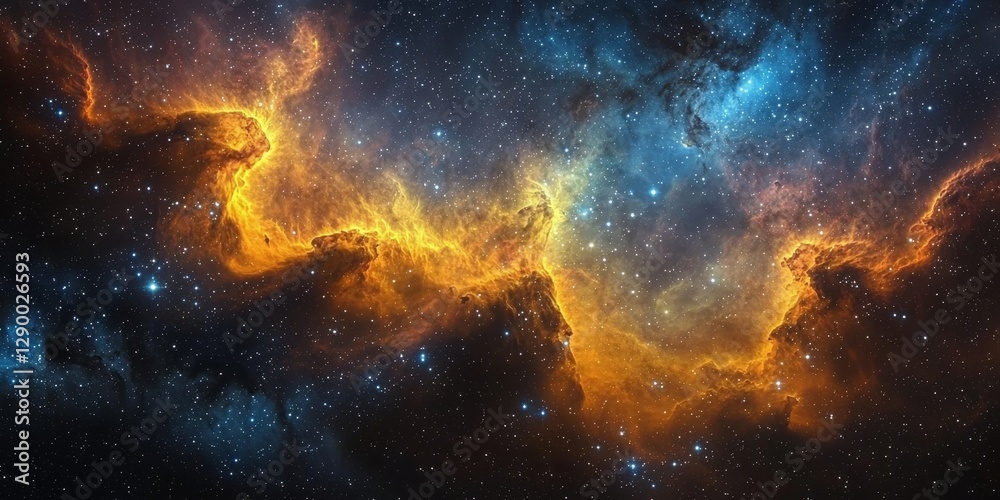 Fototapeta premium Multi-Wavelength Nebula: Revealing Hidden Structures and Cosmic Beauty
