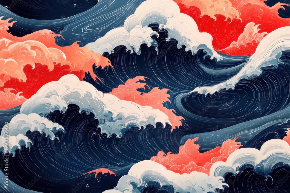 seamless pattern with waves seamless pattern with waves