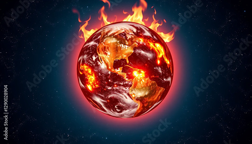 World on Fire - Global Warming and Climate Change Concept Art