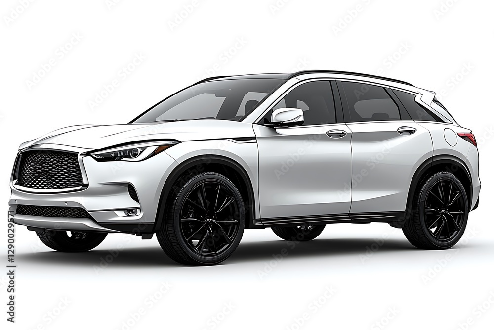 A white car on a white background A white car on a white background