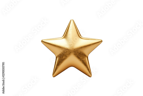Gold star with a shiny surface, isolated