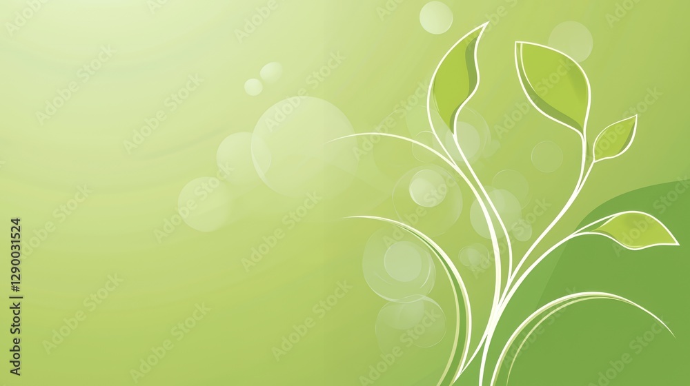 Green Maple Leaves and Grass Border on White Background Green Maple Leaves and Grass Border on White Background