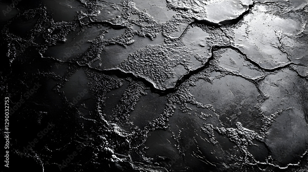 surface with cracks and intricate frost patterns surface with cracks and intricate frost patterns