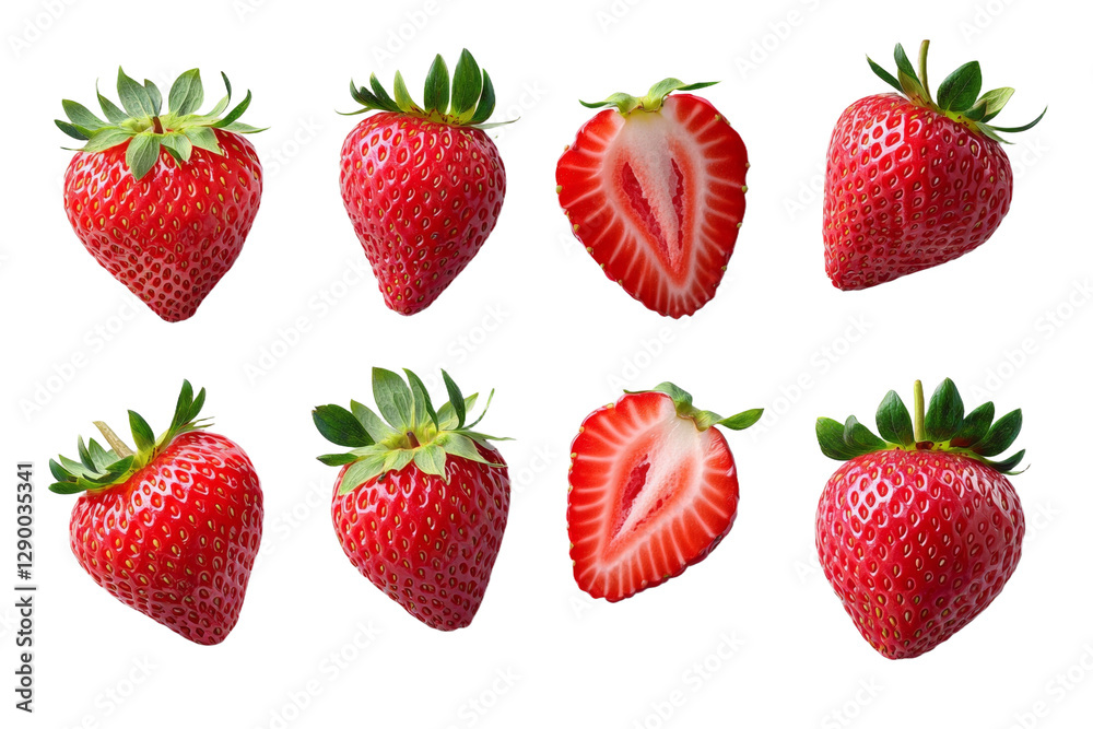 Close up of a strawberry with a bite taken out of it, isolated Close up of a strawberry with a bite taken out of it, isolated