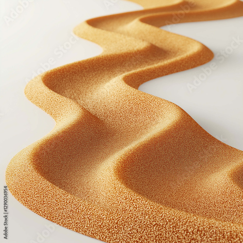 Wavy patterns of fine sand create flowing design, showcasing texture and depth. warm orange hue adds calming and inviting feel to composition