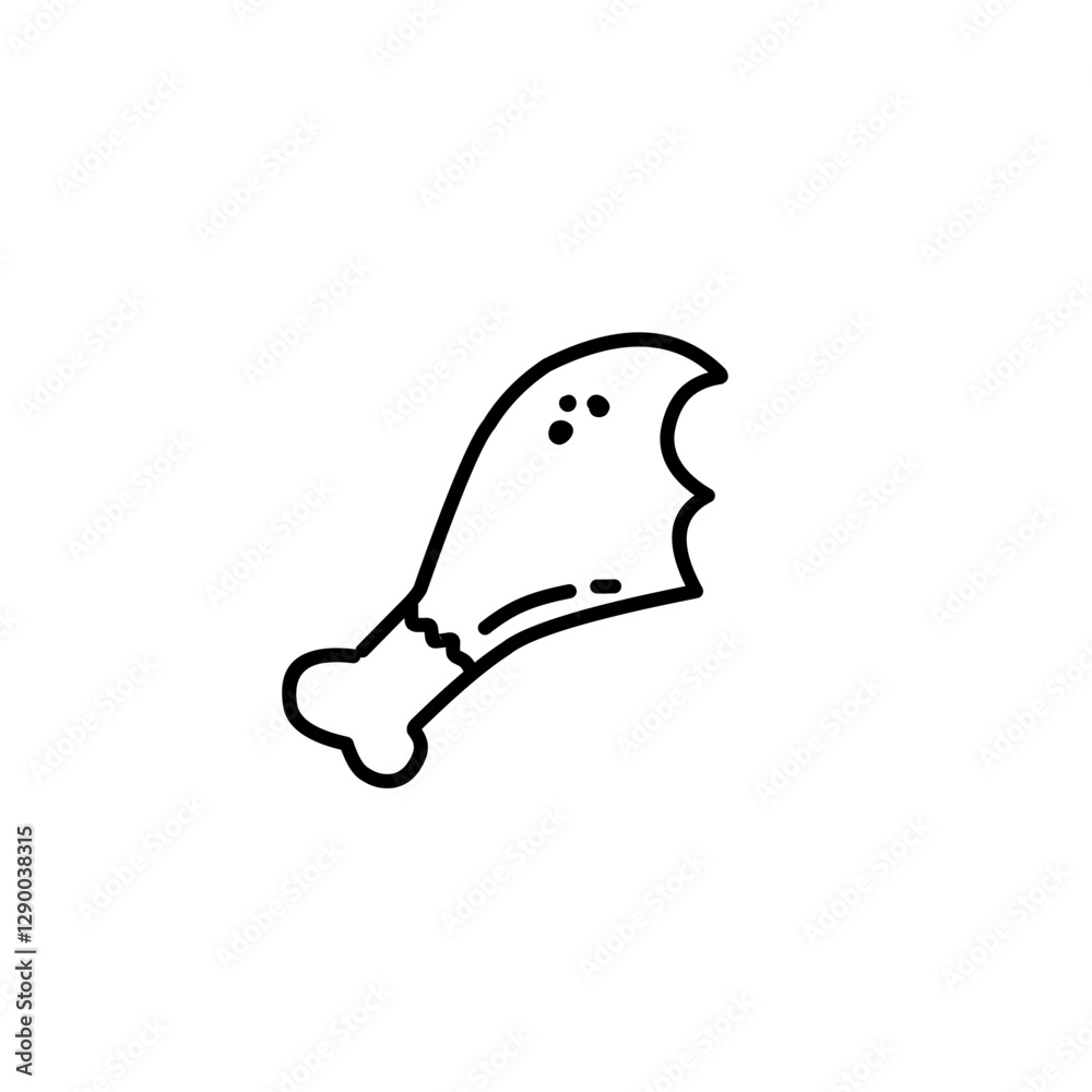 hand drawn chicken thigh outline hand drawn chicken thigh outline