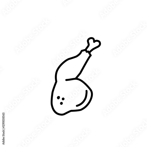 hand drawn chicken thigh outline