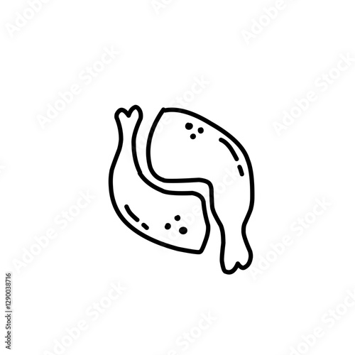 hand drawn chicken thigh outline