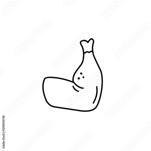 hand drawn chicken thigh outline