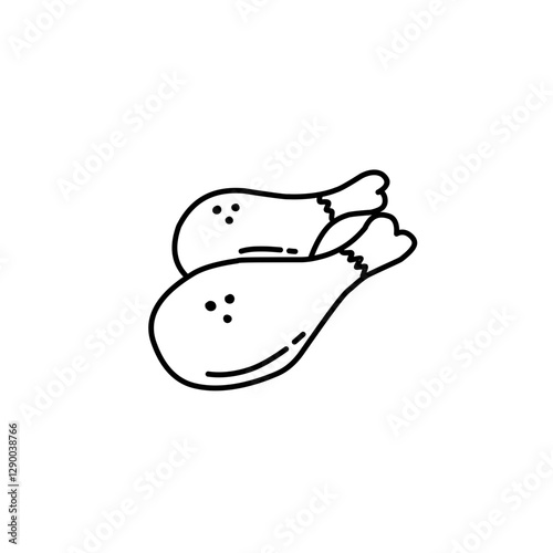 hand drawn chicken thigh outline