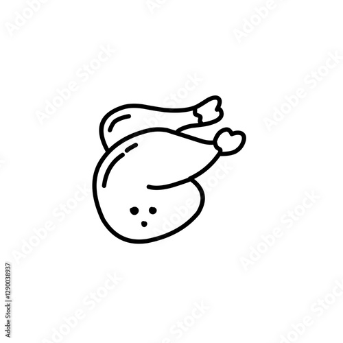 hand drawn chicken thigh outline