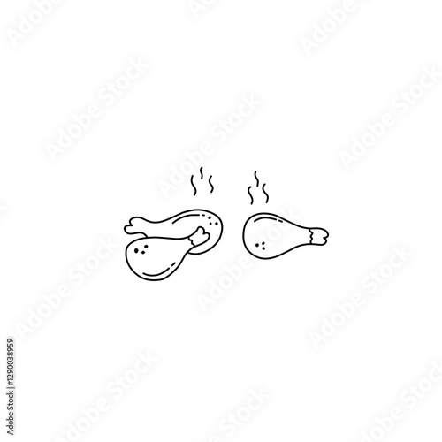 hand drawn chicken thigh outline