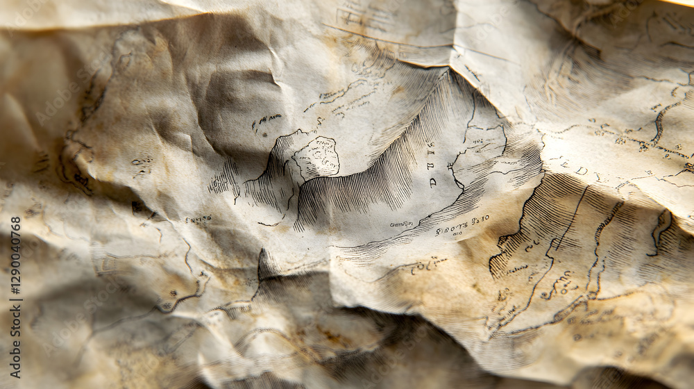 texture with hand-drawn details, faded ink, and aged paper folds texture with hand-drawn details, faded ink, and aged paper folds