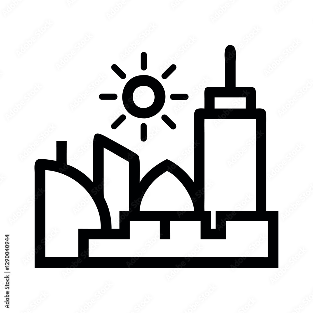Australia urban cityscape outline icon Australia urban cityscape outline icon