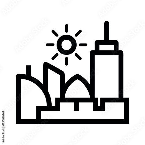 Australia urban cityscape outline icon