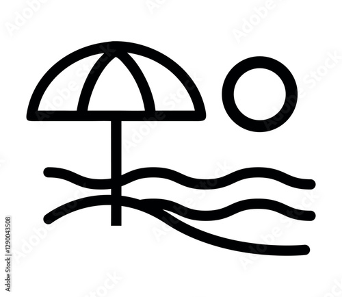 Australia beach and umbrella icon