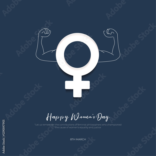 8th March - International women's day post and greeting card design. Happy Woman's day celebration poster and background vector illustration .