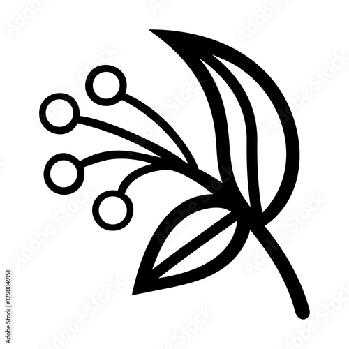Australia golden wattle outline icon